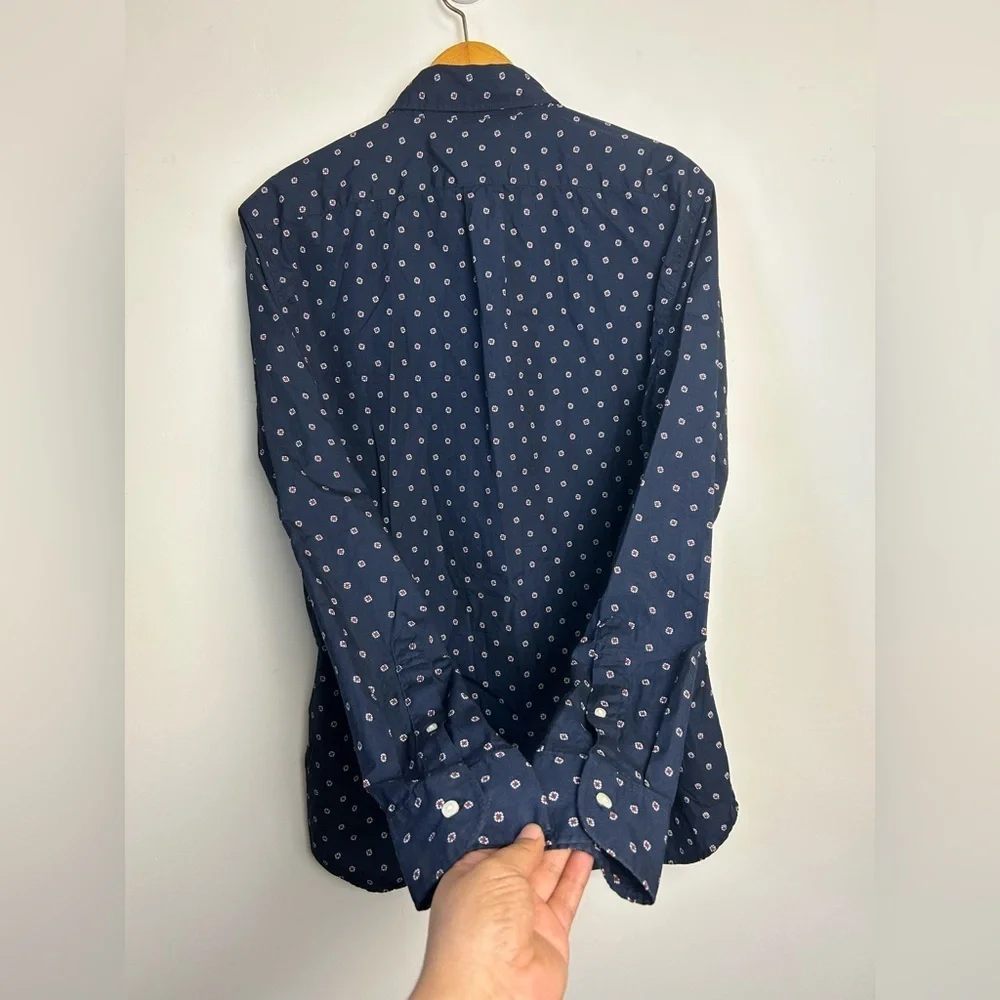 J. Crew by Lewn 100s 2‎ ply Yarn Shirt Mens M Slim Secret Wash Button up Floral